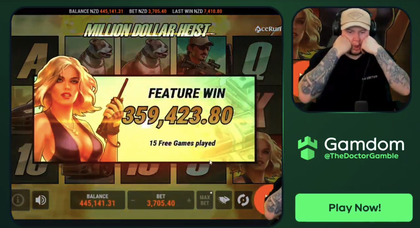 359K NZD Million Dollar Heist big win